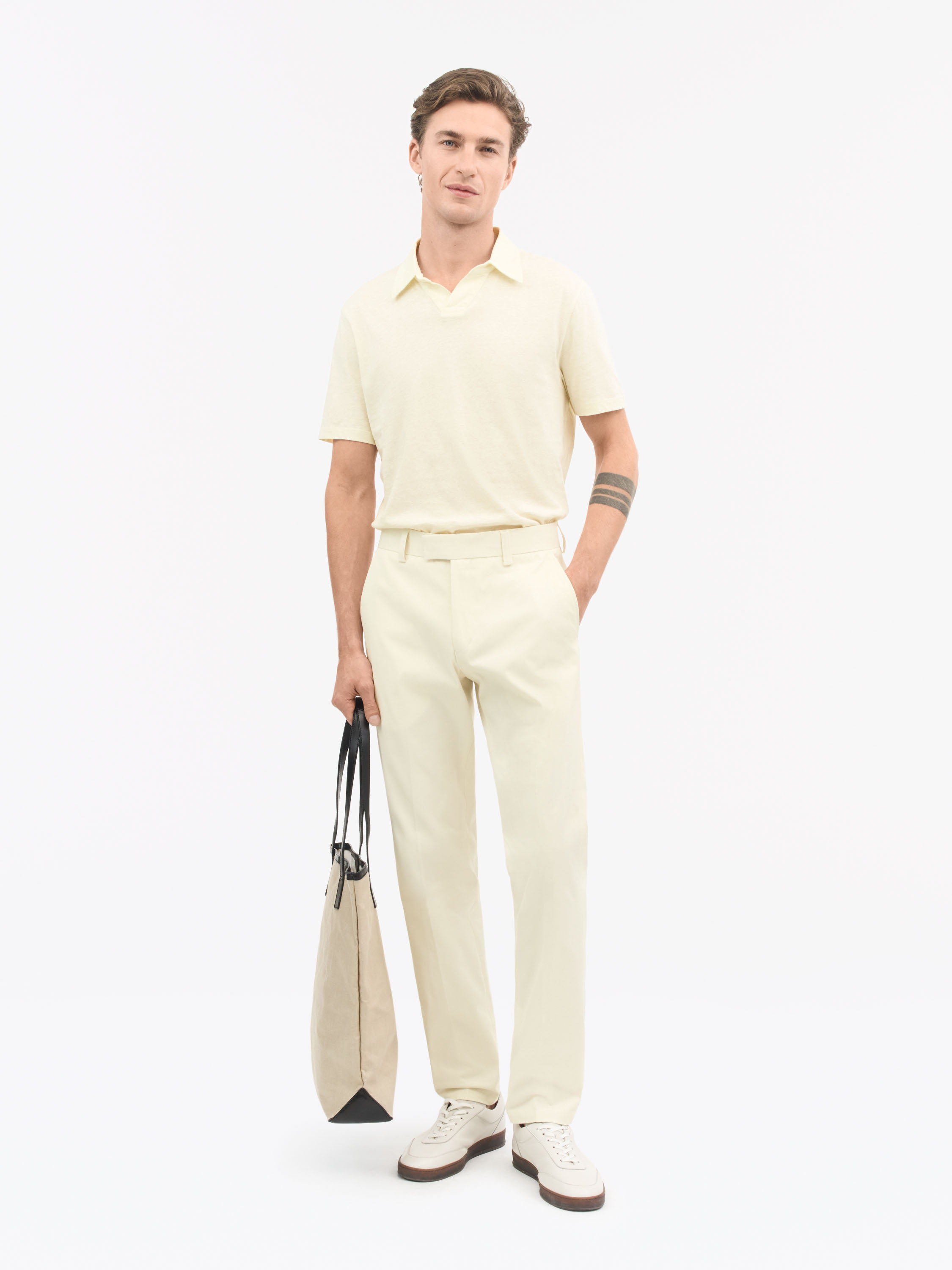 off white cotton chinos